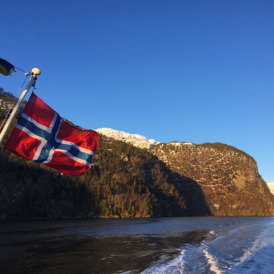 Norway flag on boat, Reflections on 2018