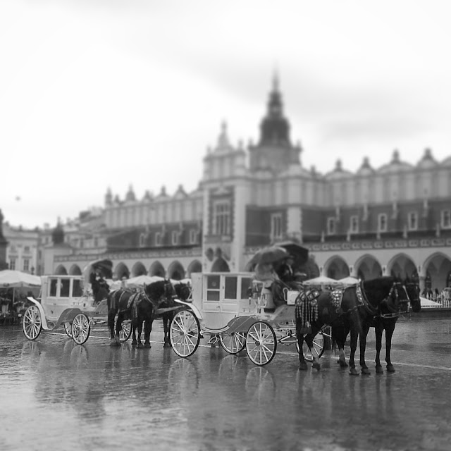 Long Journey Home taste of europe - horse drawn carriages in Krakow