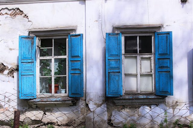 Architecture - Russian shutters in Irkutsk.
