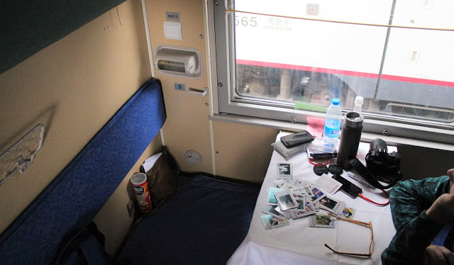 Inside a compartment on the Trans-Mongolian trains