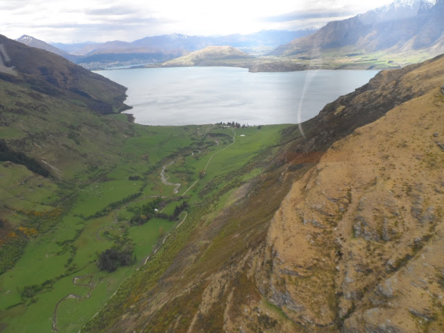 Views over Lake Wakatipu from the helicopter
