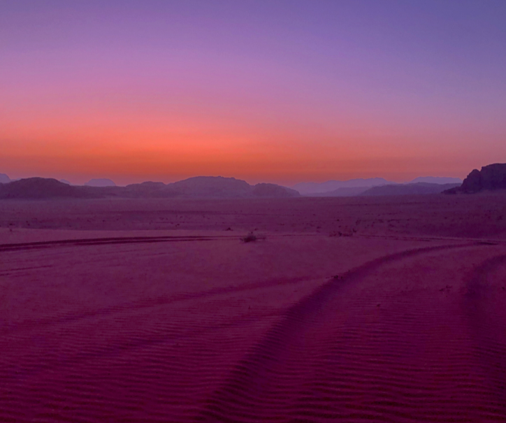 September 2019 - sunset in Wadi Rum desert.