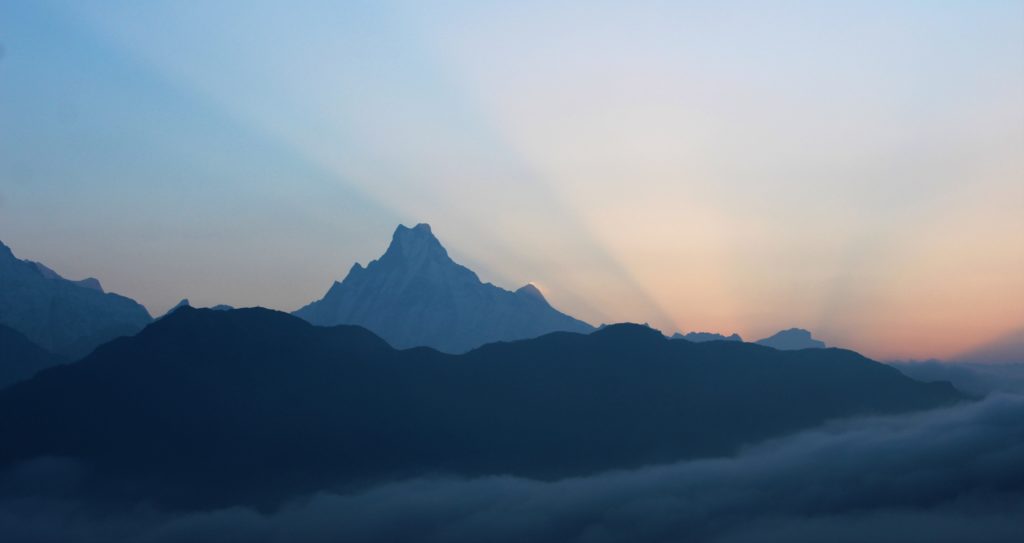 Poon Hill - sunrise over the Annapurna mountains.
