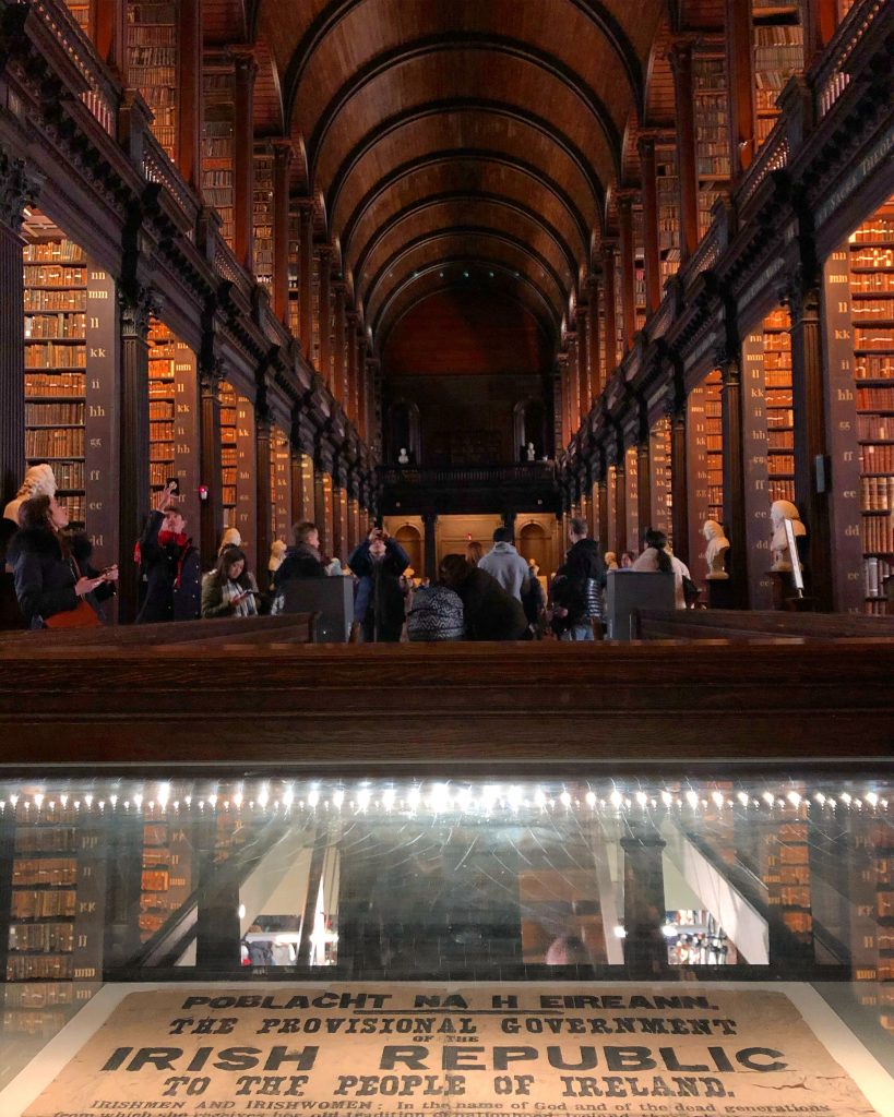 Dublin - The document showing the independence of Ireland in Trinity College Library.